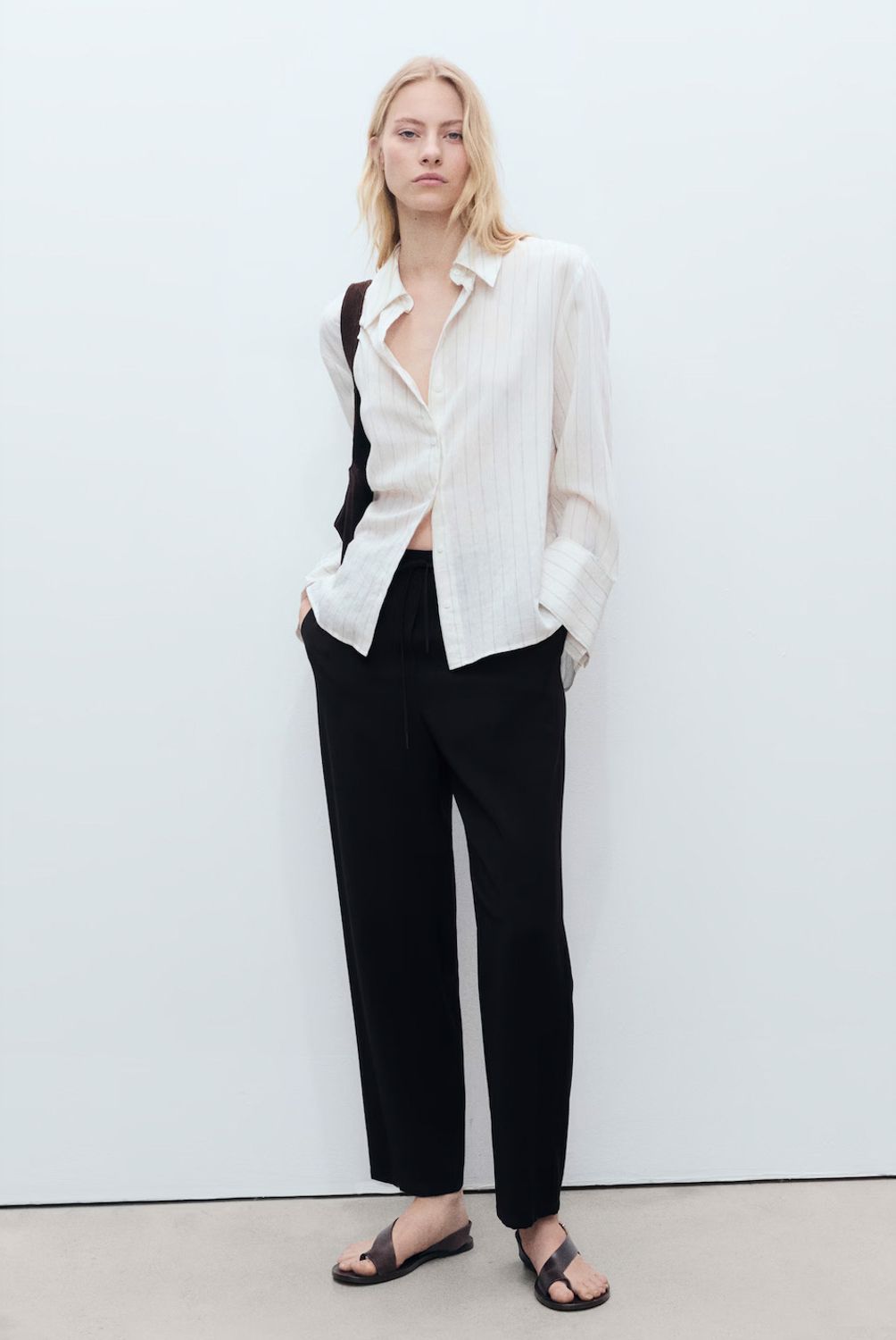 MANGO - Pantalón Fluido Cintura Elástica Mango Mujer
