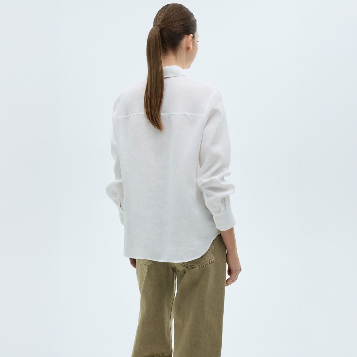 MANGO - Blusa Lino Bolsillo Mujer Mango