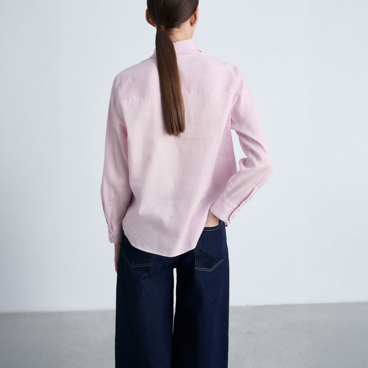 MANGO - Blusa Lino Bolsillo Mujer Mango