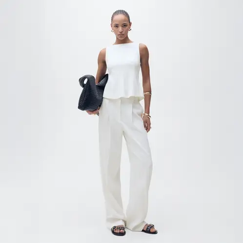 MANGO - Top Peplum Detalle Costuras Mujer