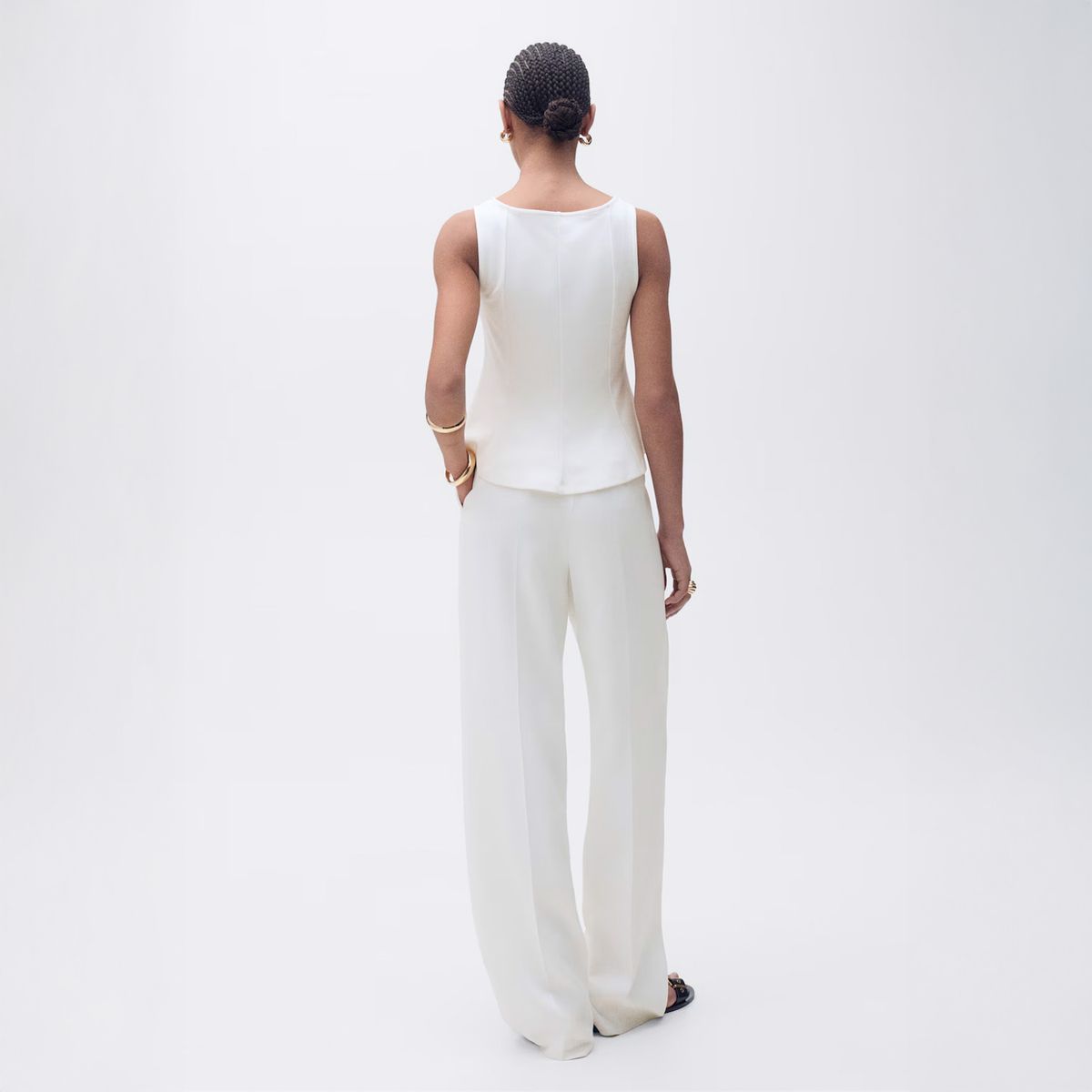 MANGO - Top Peplum Detalle Costuras Mujer Mango