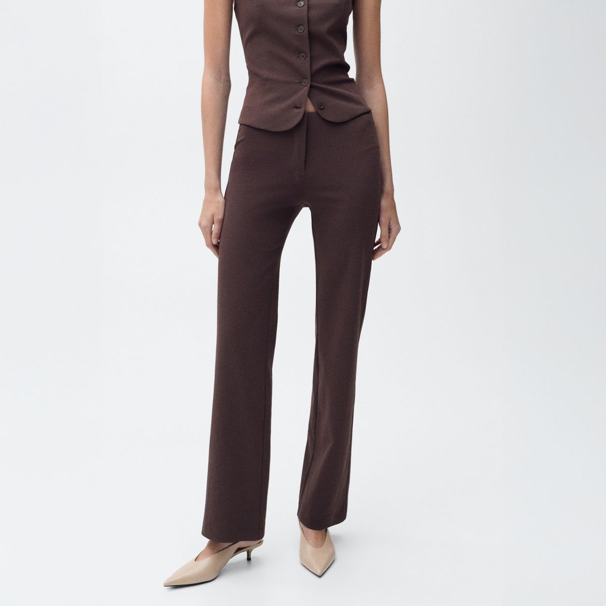 MANGO - Pantalón Recto Traje Mujer Mango