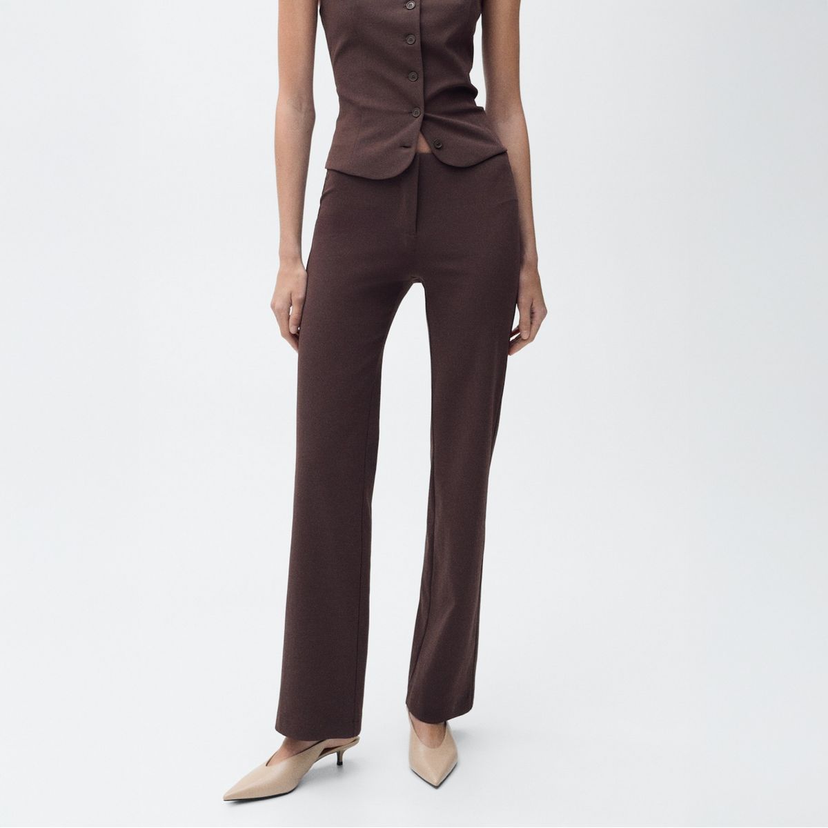 MANGO - Pantalón Recto Traje Mujer Mango