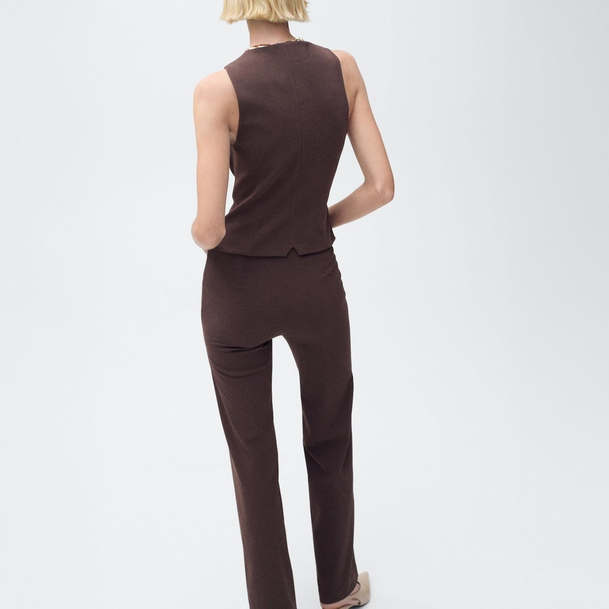 MANGO - Pantalón Recto Traje Mujer Mango
