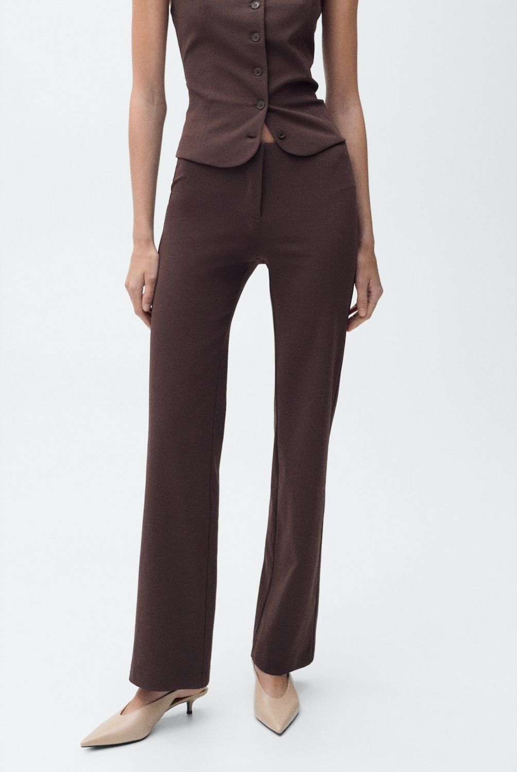MANGO - Pantalón Recto Traje Mango Mujer