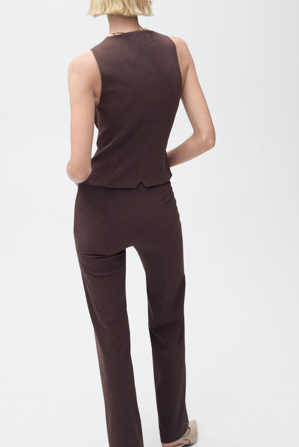 MANGO - Pantalón Recto Traje Mango Mujer