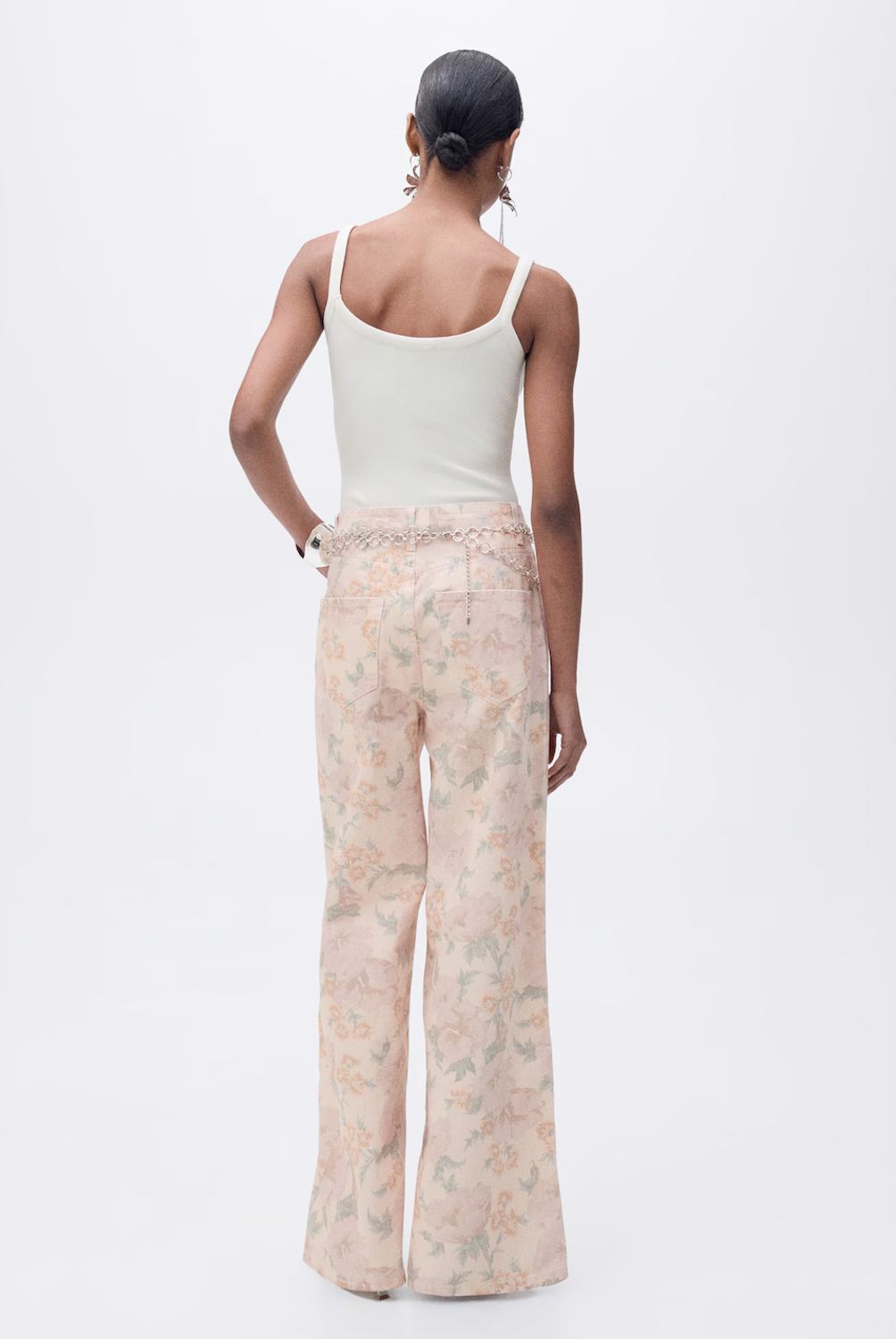 MANGO - Jeans Wideleg Estampado Floral Mango Mujer