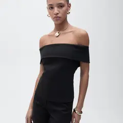 MANGO - Top Hombros Descubiertos Mujer