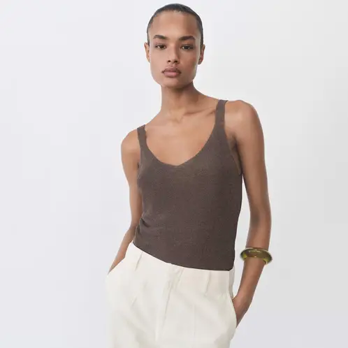 MANGO - Top Punto Lúrex Mujer