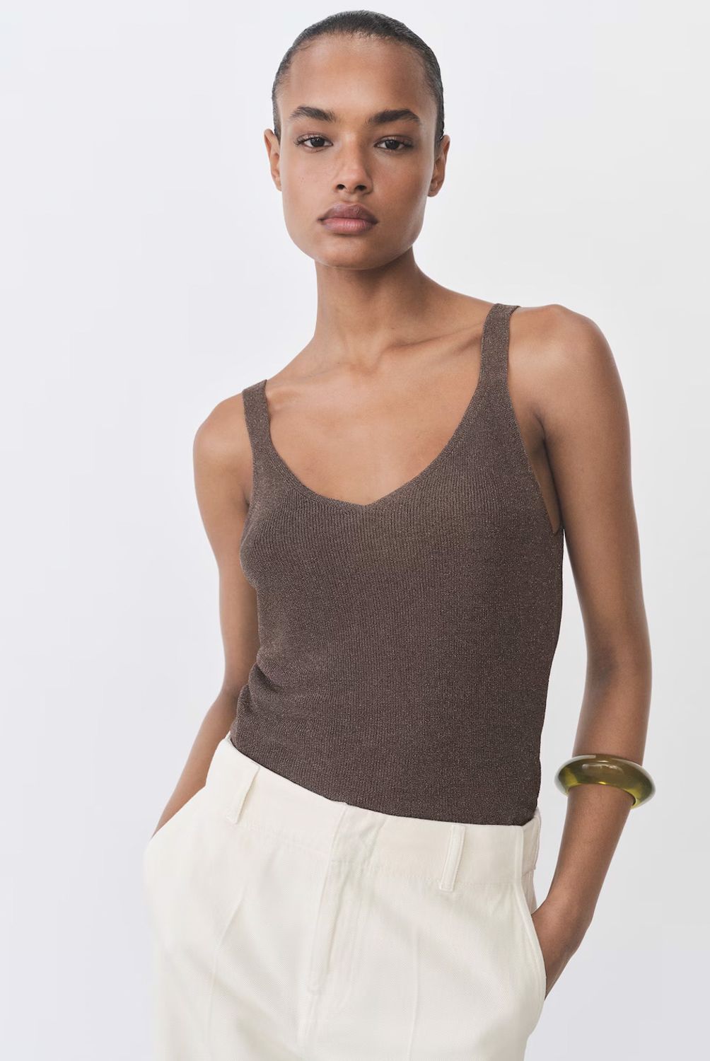 MANGO - Top Punto Lúrex Mujer Mango