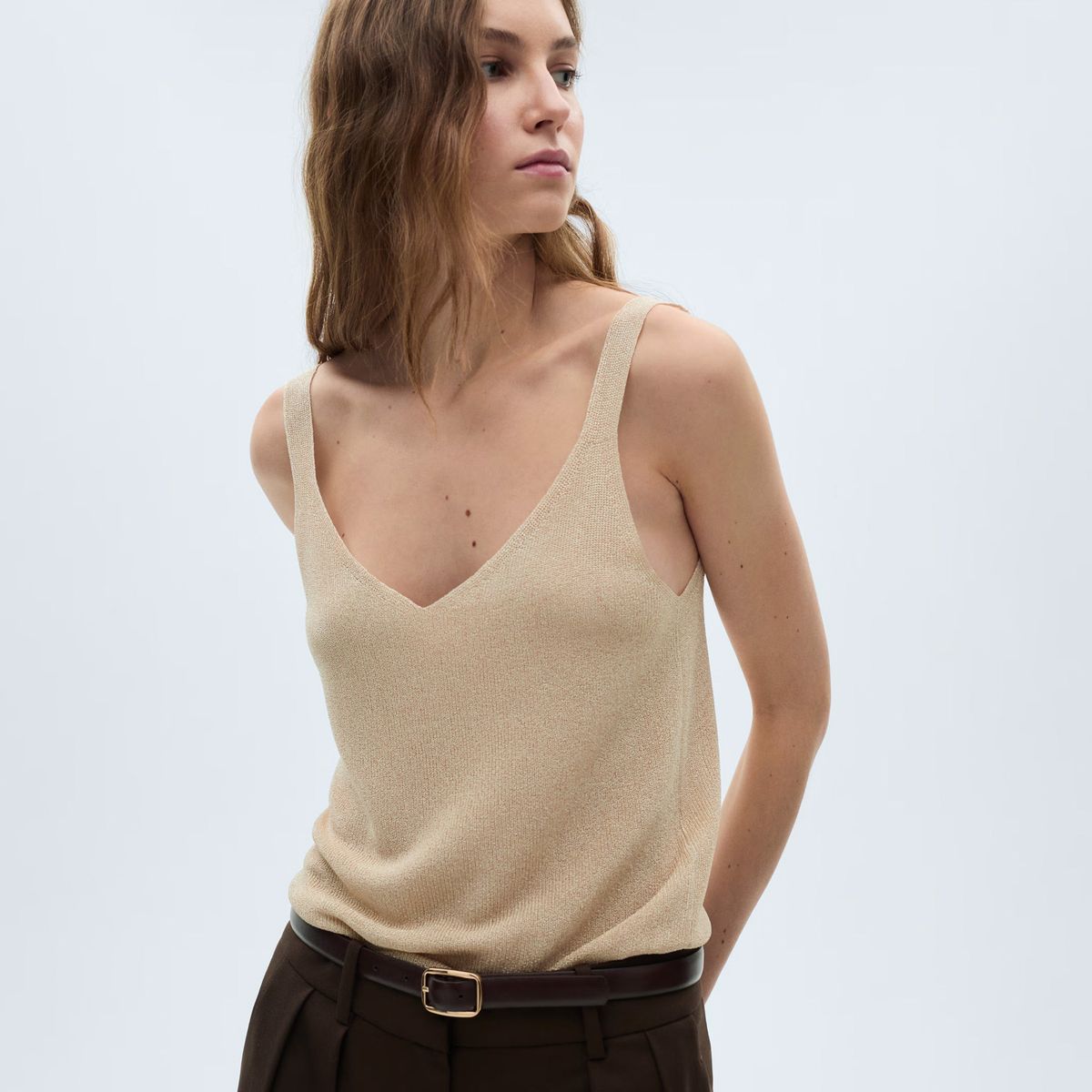 MANGO - Top Punto Lúrex Mujer Mango