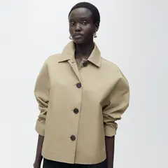 MANGO - Chaqueta Algodón Recta Botones Mujer