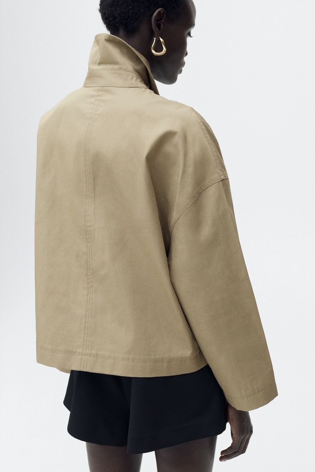 MANGO - Chaqueta Algodón Recta Botones Mujer Mango