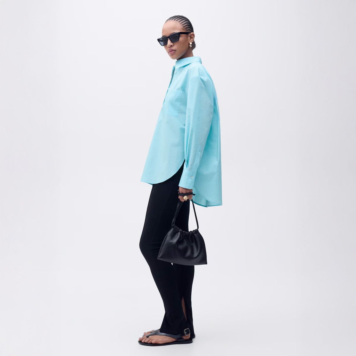 MANGO - Blusa Popelín Oversize Mujer Mango