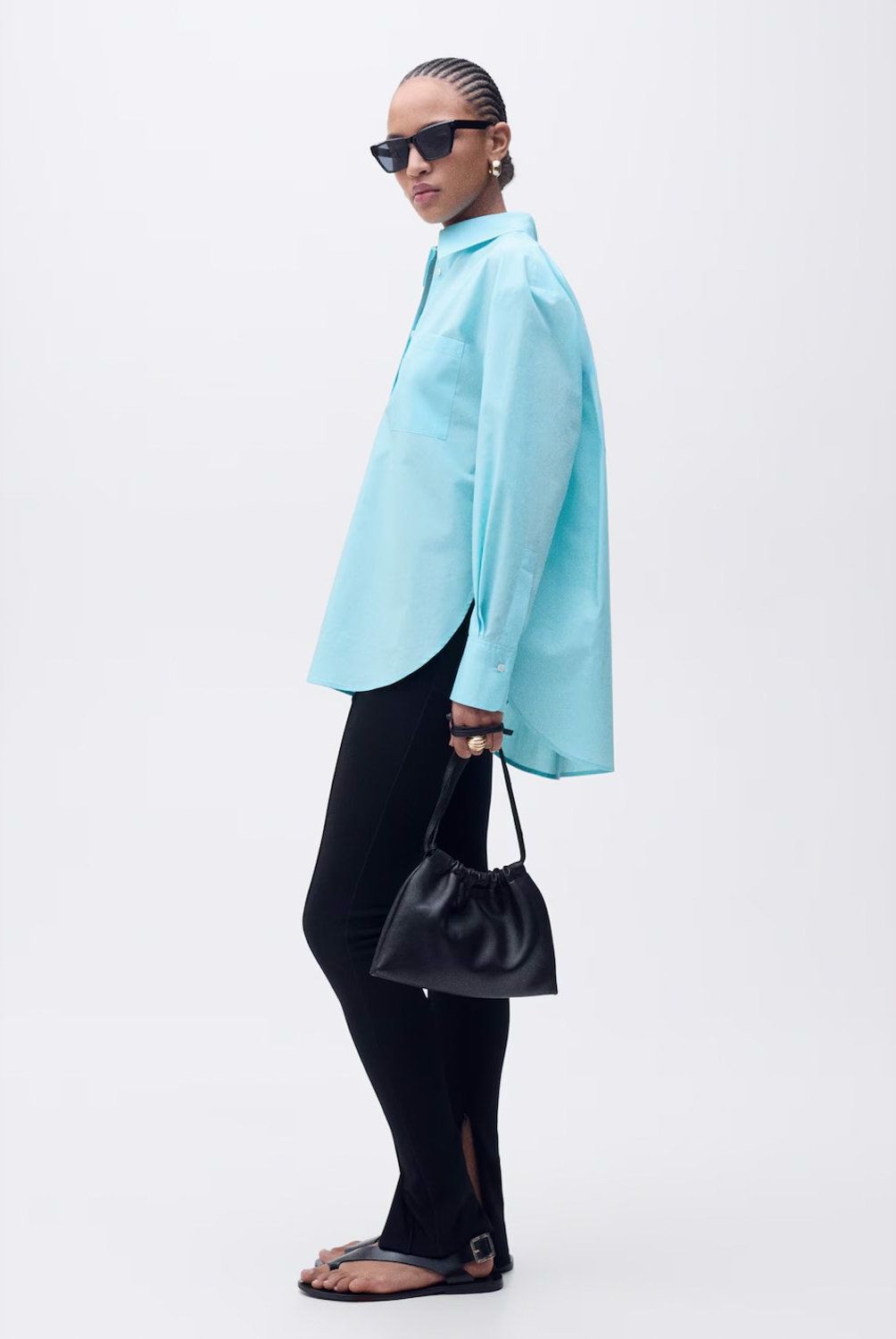 MANGO - Blusa Popelín Oversize Mujer Mango