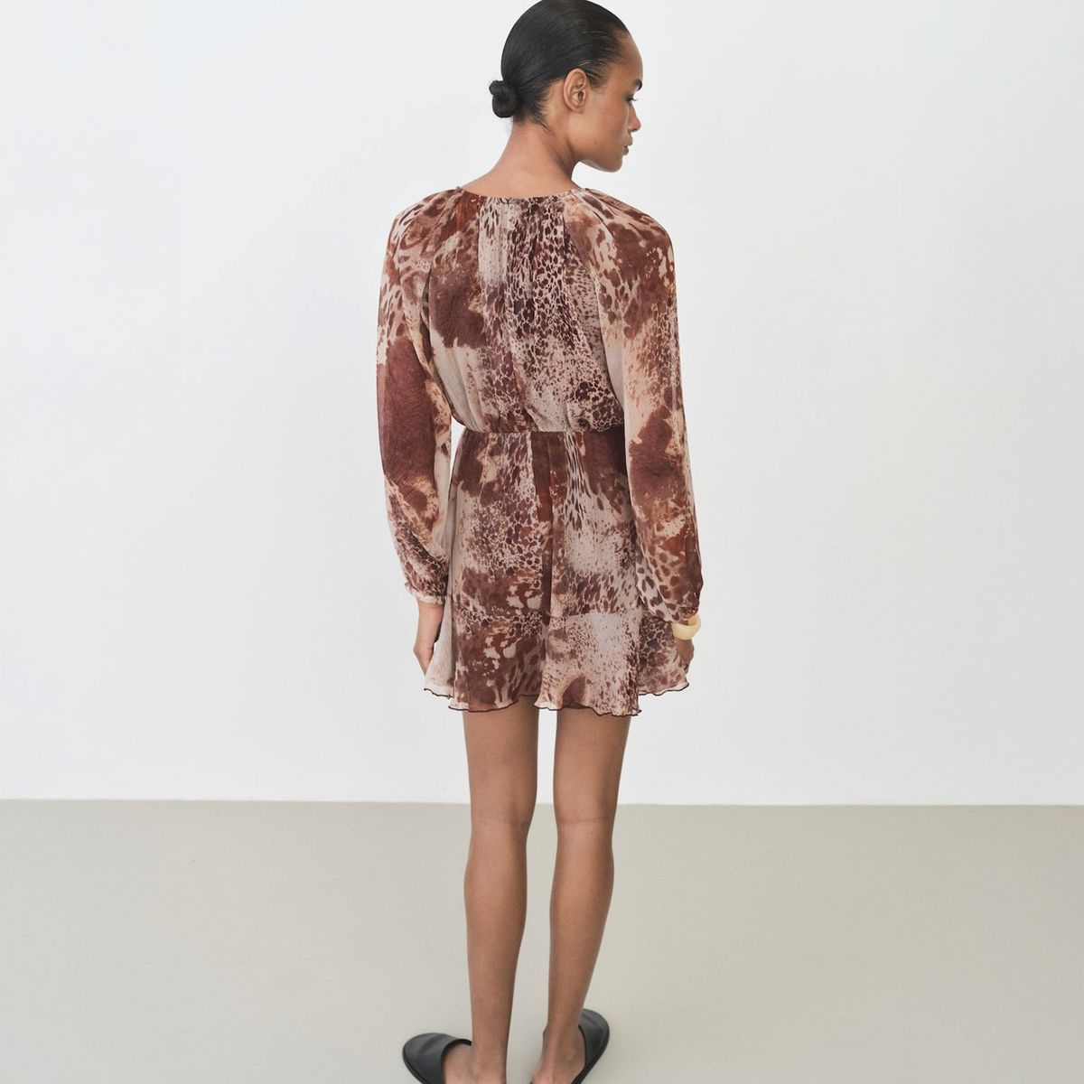 MANGO - Vestido Corto Estampado Volantes Mujer Mango