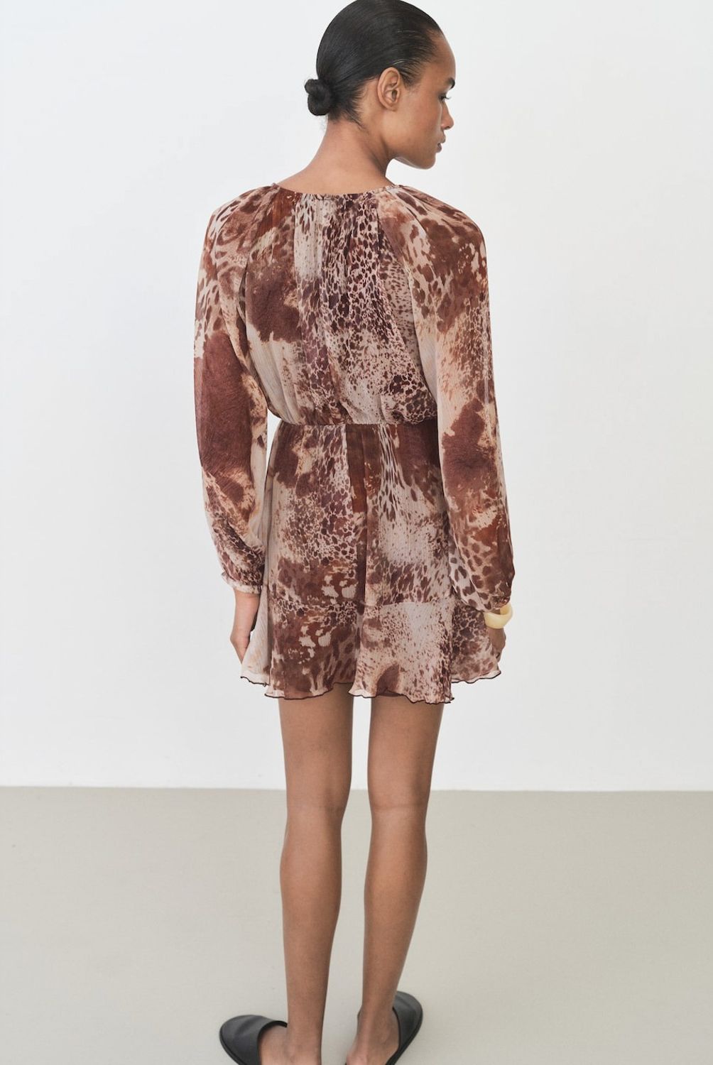 MANGO - Vestido Corto Estampado Volantes Mujer Mango