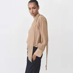MANGO - Blusa Textura Lazada Mujer