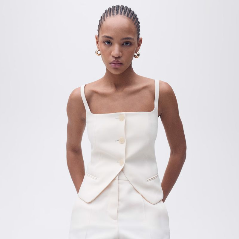 MANGO - Chaleco Traje Espalda Abierta Mujer Mango