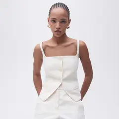 MANGO - Chaleco Traje Espalda Abierta Mujer