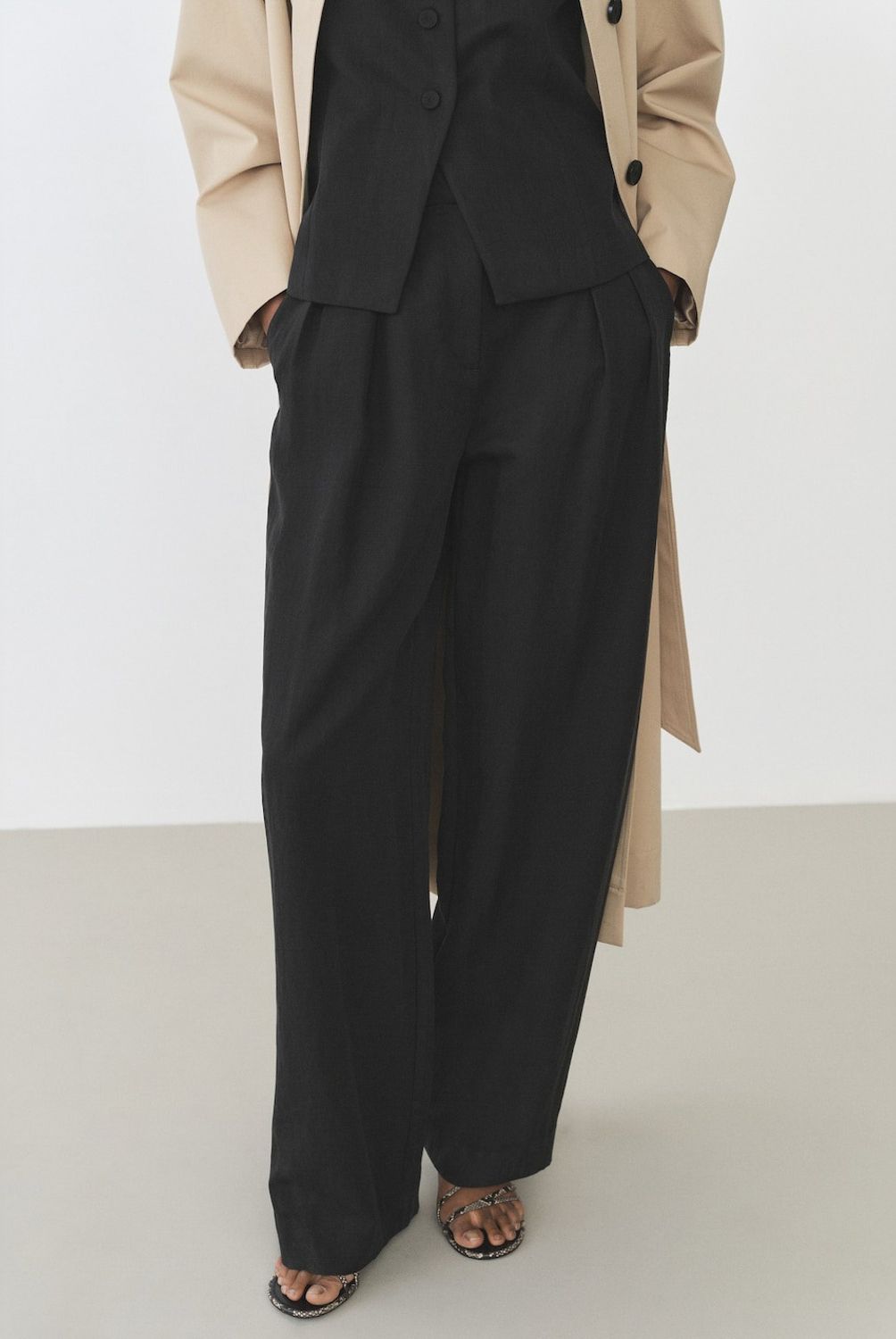 MANGO - Pantalón Recto Traje Lyocell Mango Mujer