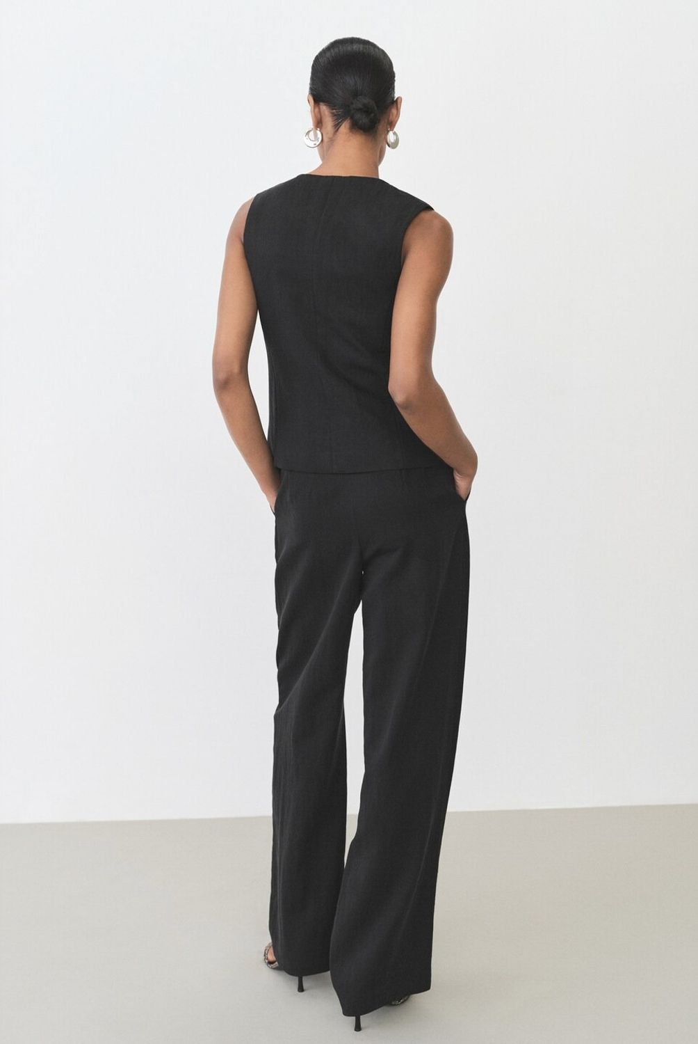 MANGO - Pantalón Recto Traje Lyocell Mango Mujer