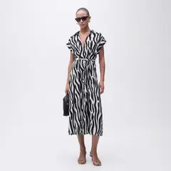 MANGO - Vestido Camisero Cebra Mujer