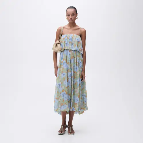 MANGO - Vestido Floral Cintura Fruncida Mujer