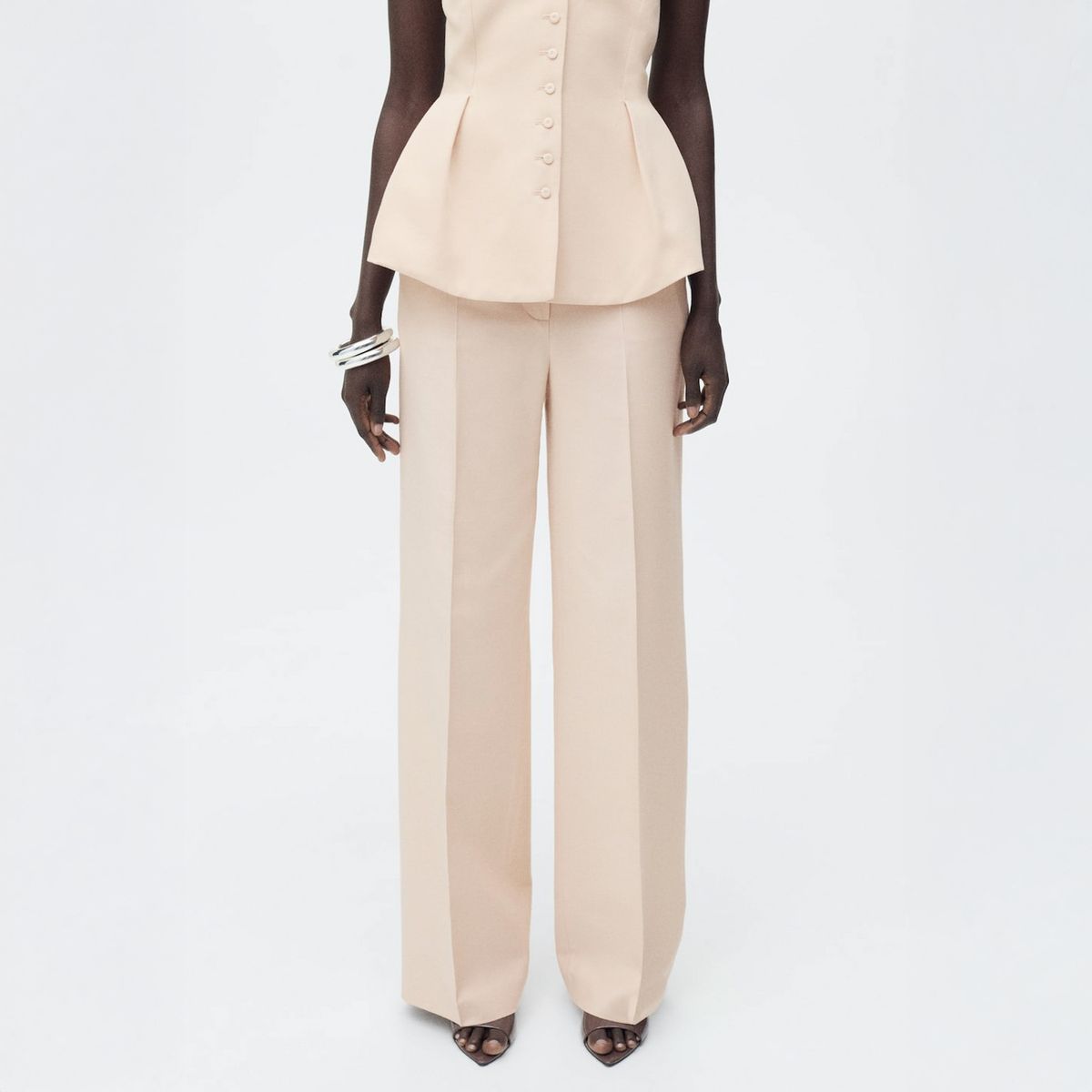 MANGO - Pantalón Recto Traje Mujer Mango