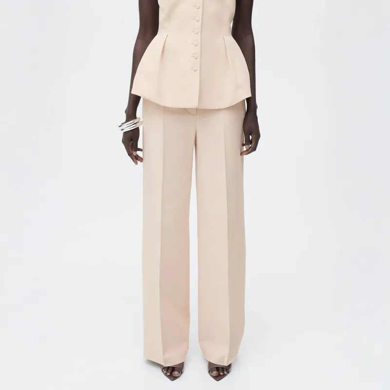 MANGO - Pantalón Recto Traje Mujer Mango