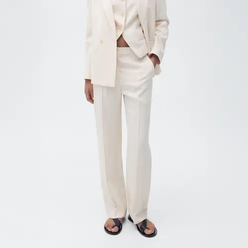 MANGO - Pantalón Recto Traje Mujer