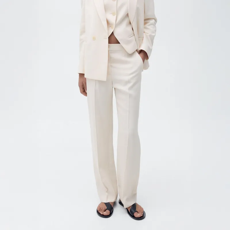 MANGO - Pantalón Recto Traje Mujer  Mango