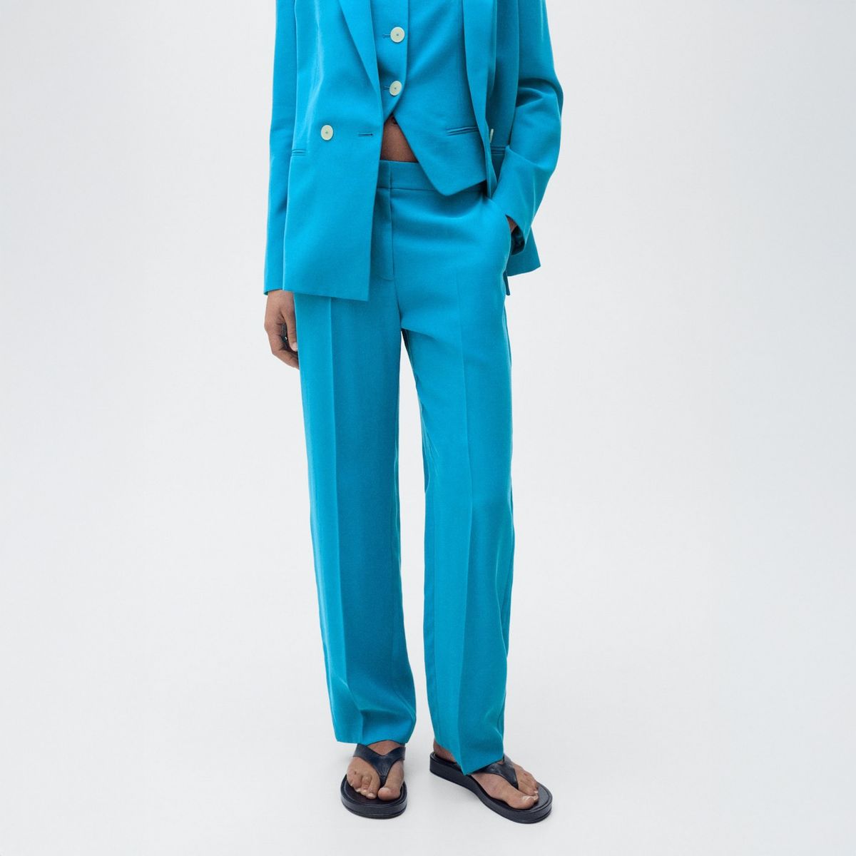 MANGO - Pantalón Recto Traje Mujer  Mango