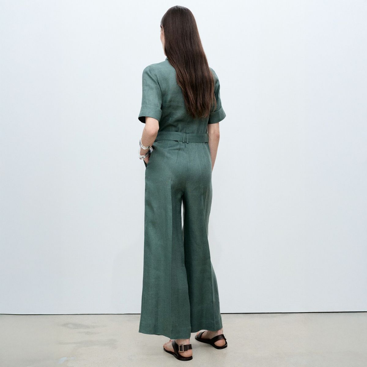 MANGO - Enterito Camisero Lino Mujer Mango