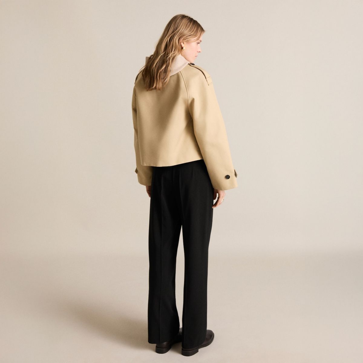 MANGO - Pantalón Recto Tiro Medio Mujer Mango
