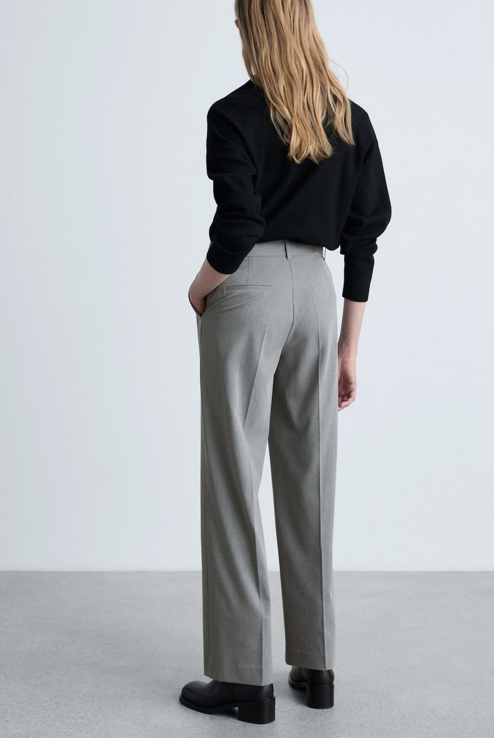 MANGO - Pantalón Recto Tiro Medio Mango Mujer