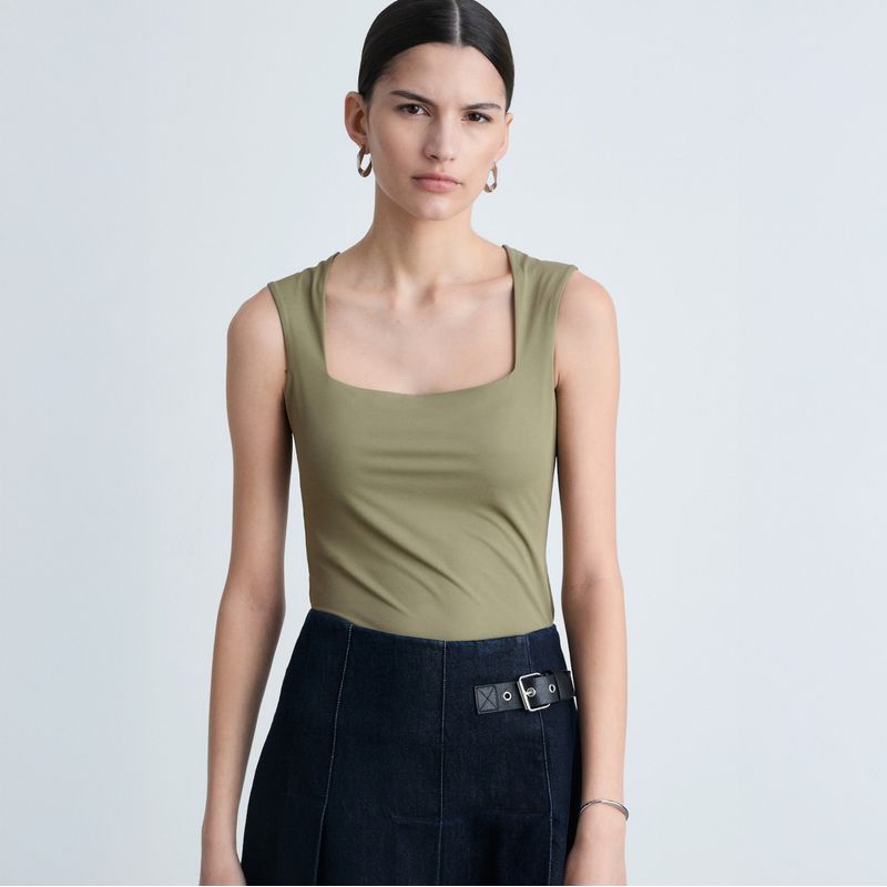 MANGO - Top Tirantes Escote Cuadrado Mujer Mango