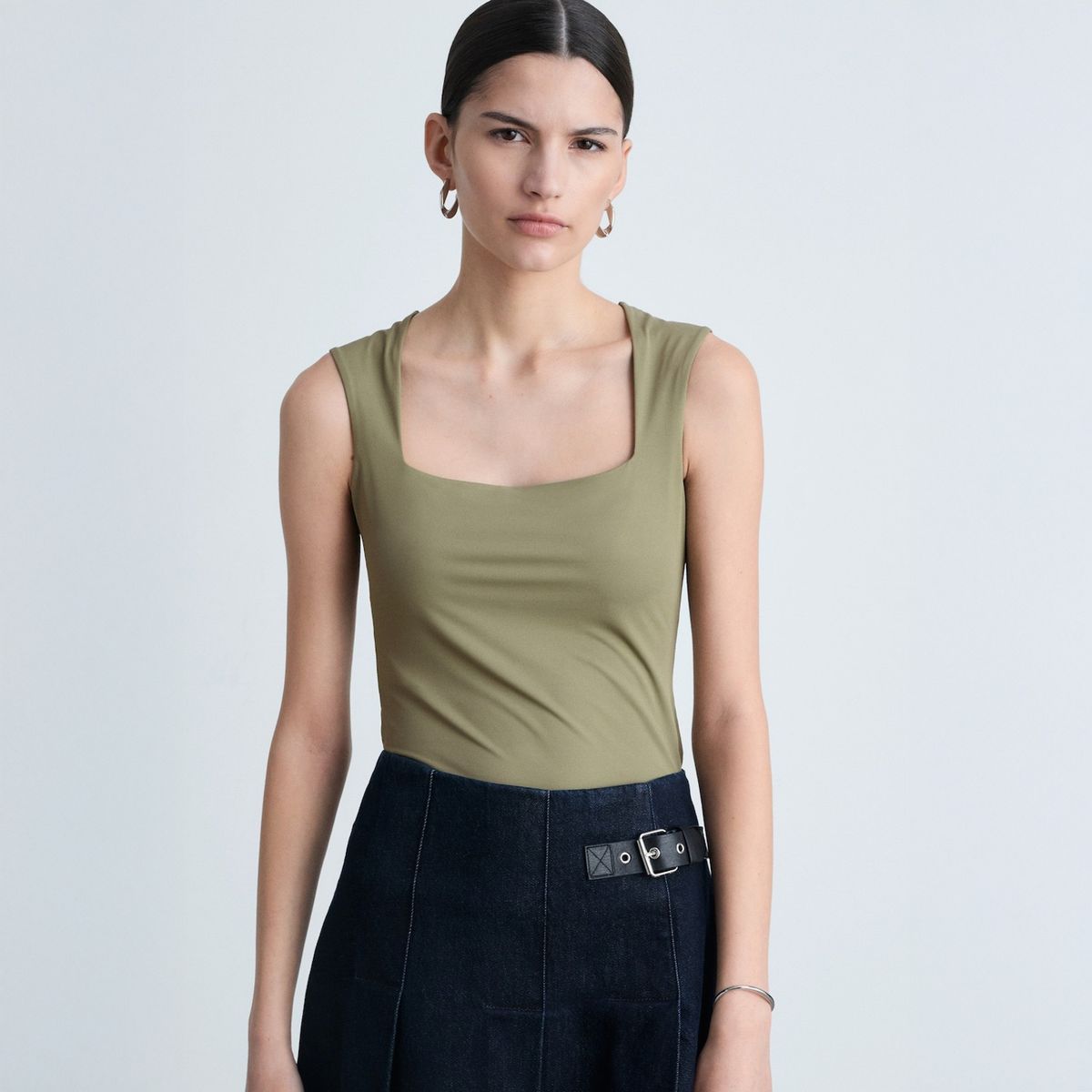 MANGO - Top Tirantes Escote Cuadrado Mujer Mango