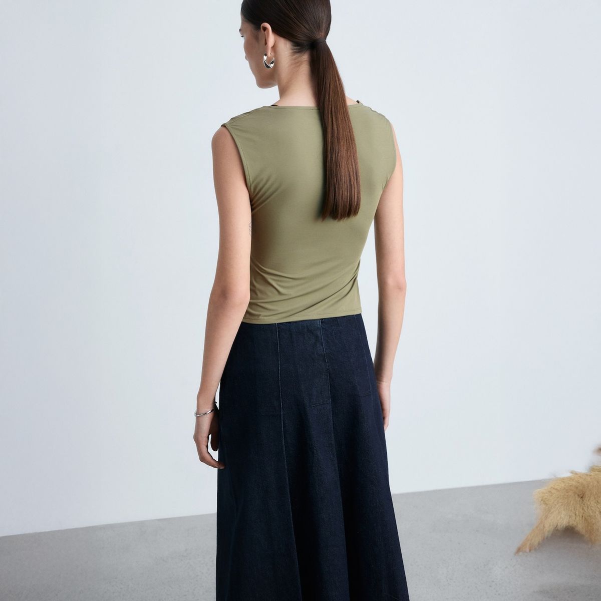 MANGO - Top Tirantes Escote Cuadrado Mujer Mango