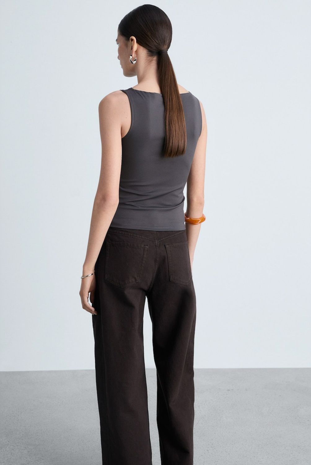 MANGO - Top Tirantes Cuello Barco Mujer Mango