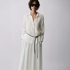 MANGO - Blusa Regular Lino Mujer