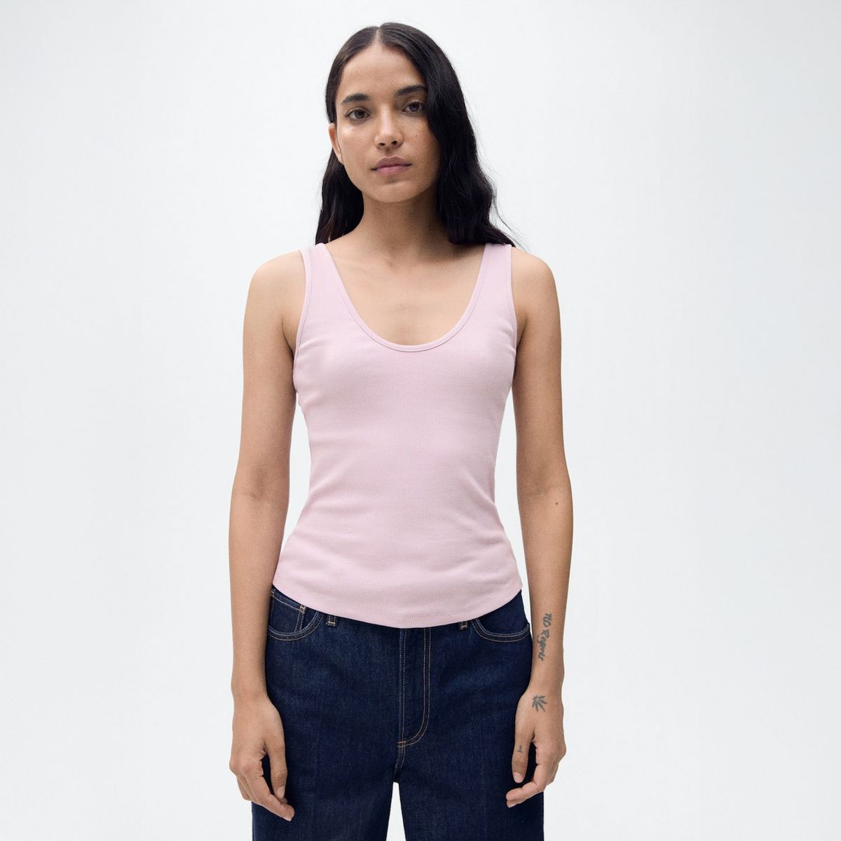 MANGO - Top Algodón Tirantes Anchos Mujer Mango