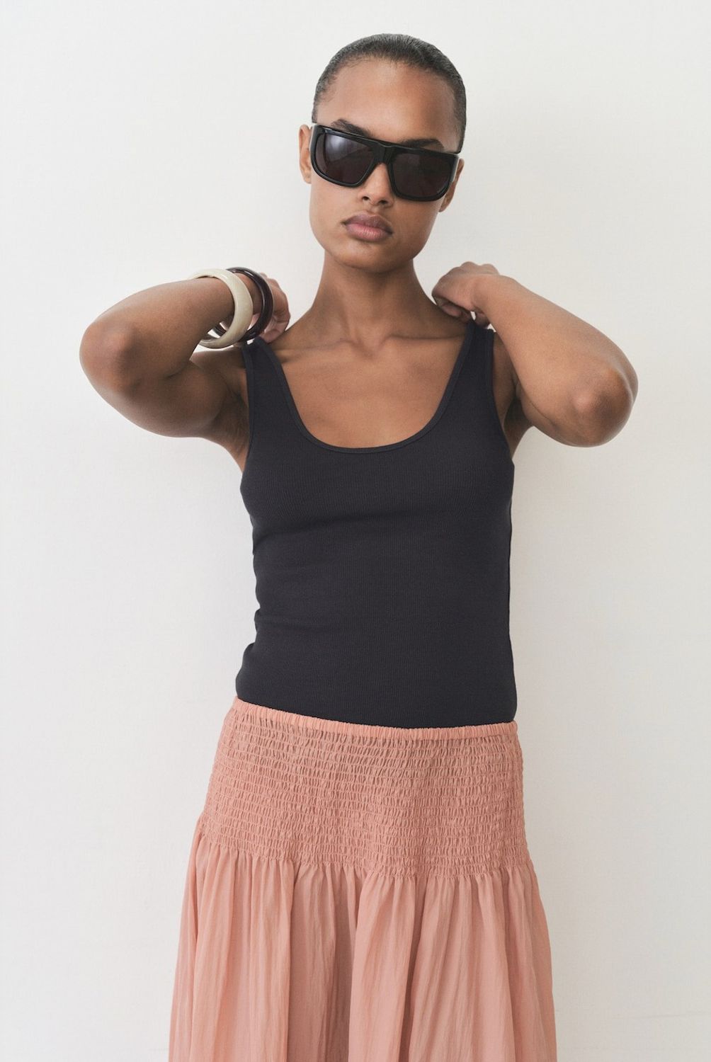 MANGO - Top Algodón Tirantes Anchos Mujer Mango