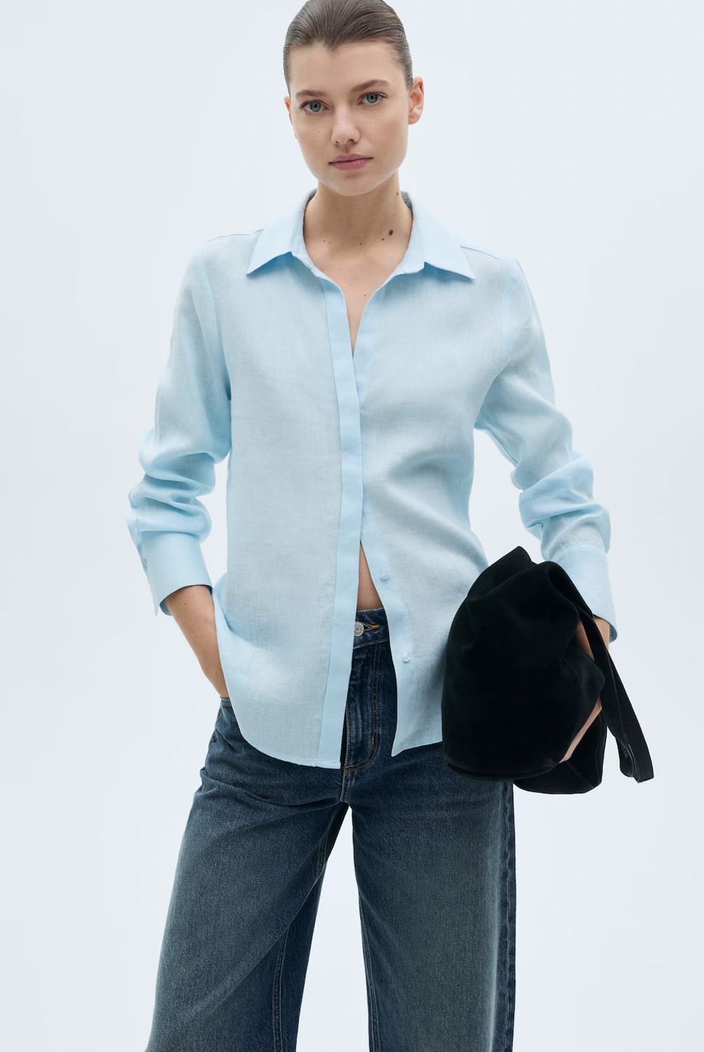 MANGO - Blusa Recta Lino Mujer Mango
