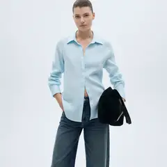 MANGO - Blusa Recta Lino Mujer