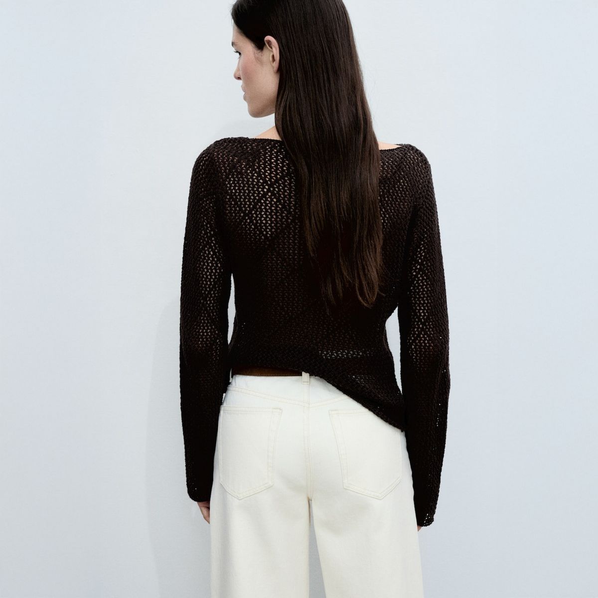 MANGO - Sweater Algodón Punto Calado Mujer Mango