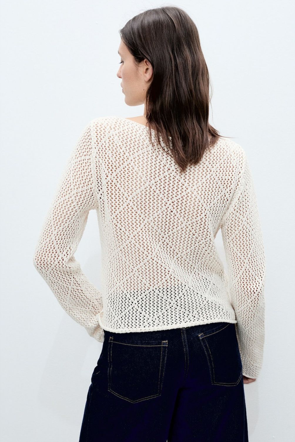 MANGO - Sweater Algodón Punto Calado Mujer Mango