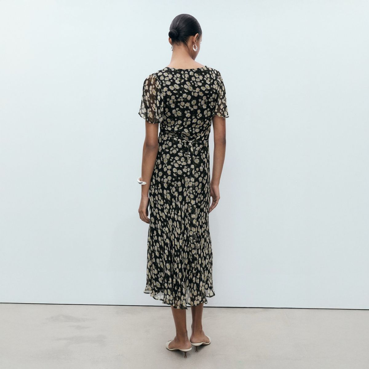 MANGO - Vestido Midi Recto Estampado Floral Mujer Mango