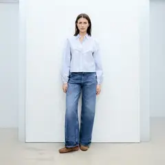 MANGO - Blusa Rayas Bordado Floral Mujer