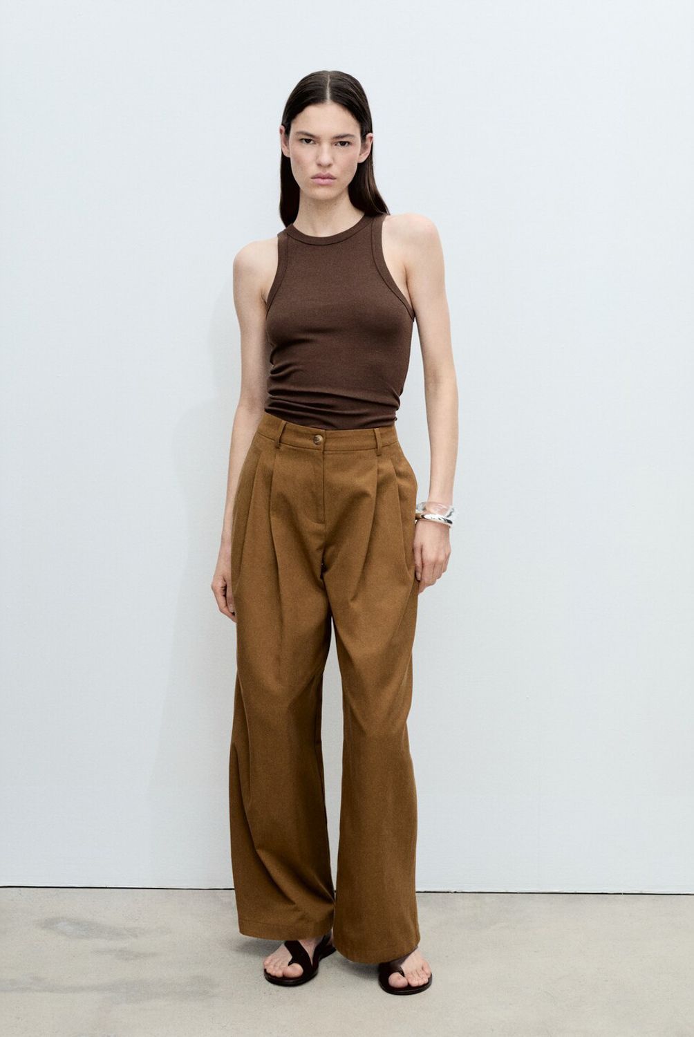 MANGO - Top Canalé Algodón Mujer Mango